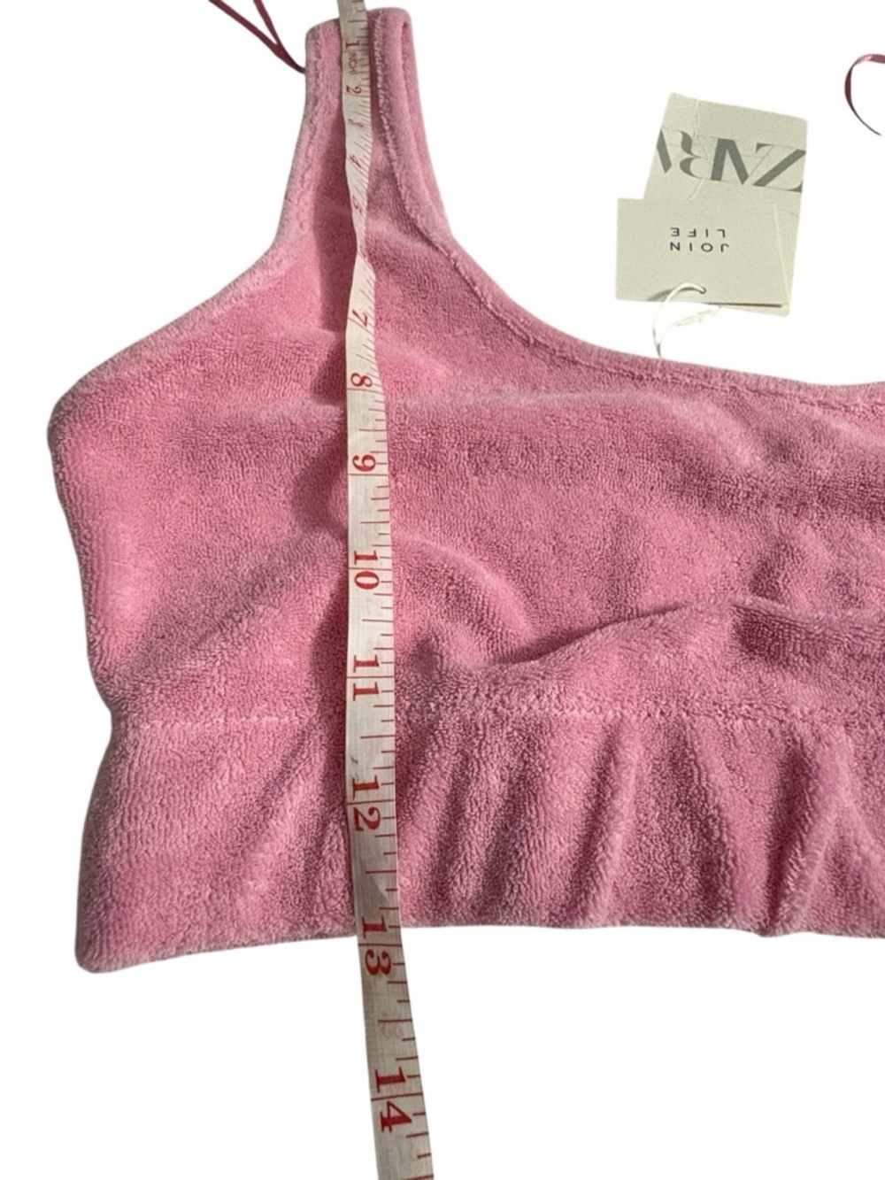 ZARA Pink Terry Bralette — Soft Stretch Tank Style. Size M. New - Picture 5 of 11
